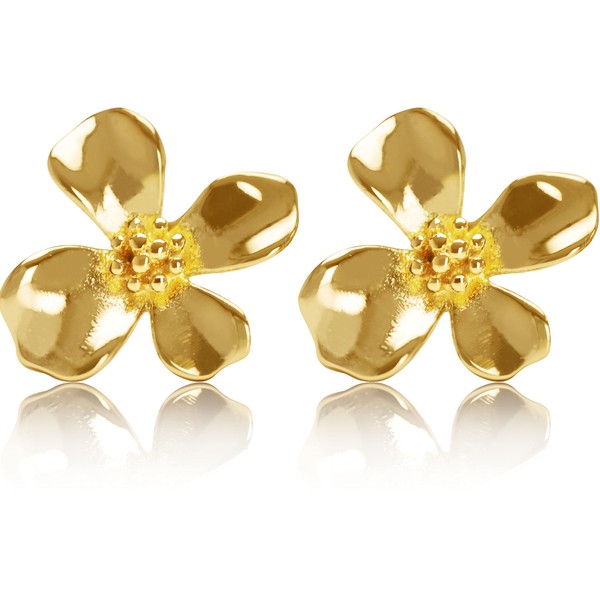 Sterling Silver Flower Minimalist Stud Earring (Lily)