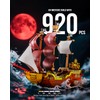 dOvOb Pirate Ship Mini Blocks Building Set, 920 Pieces, Display