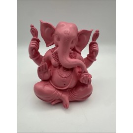 Top Collection Mini Ganesh Statue Ganesha Ji Lord Of Success Sculpture Resin - Pink 5 Inch