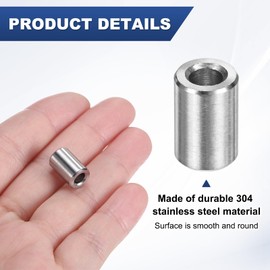 M METERXITY 10PCS M4 304 Stainless Steel Spacers 4mm ID x 8mm OD x 12mm l Metal Screw Standoff Bushing Plain Finish Round Spacer 304 Stainless Steel for Screws Bolts Silver
