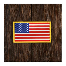 HECOO USA American Flag Morale PVC Rubber Fastener Patch