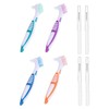 Pack of 4 denture cleaning brushes and 4 pieces interdental