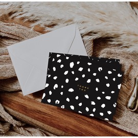 ThreeKin Collective 24-Pack Thank You Cards - 4 Modern Black and Gold Designs (6 Each) | 3.5” x 5” Folded Cards with Real Gold Foil | Wedding, Bridal, Baby Shower, and Party Stationery