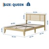 GarveeHome Queen Bed Frame with Natural Rattan Headboard, Metal Platform