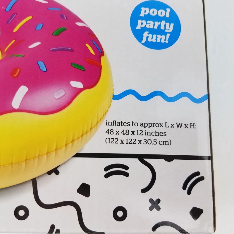 BigMouth Inflatable Giant Sprinkle Donut Pool Float Beach Swimming Lounger