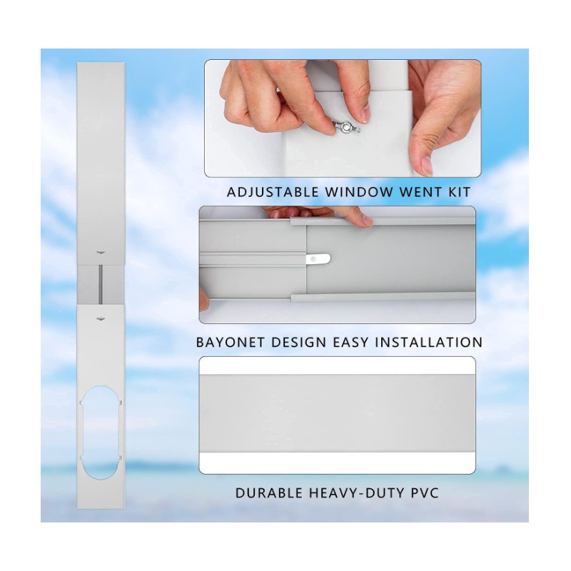 LEZIFU Portable AC Kit – Adjustable Window Cushion & 59"