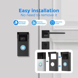 Baaletc Silicone Cover for Ring Doorbell 2 (Gen 2) - Weatherproof Shield with Anti-Glare & UV Protection, Outdoor Ready, Easy Install