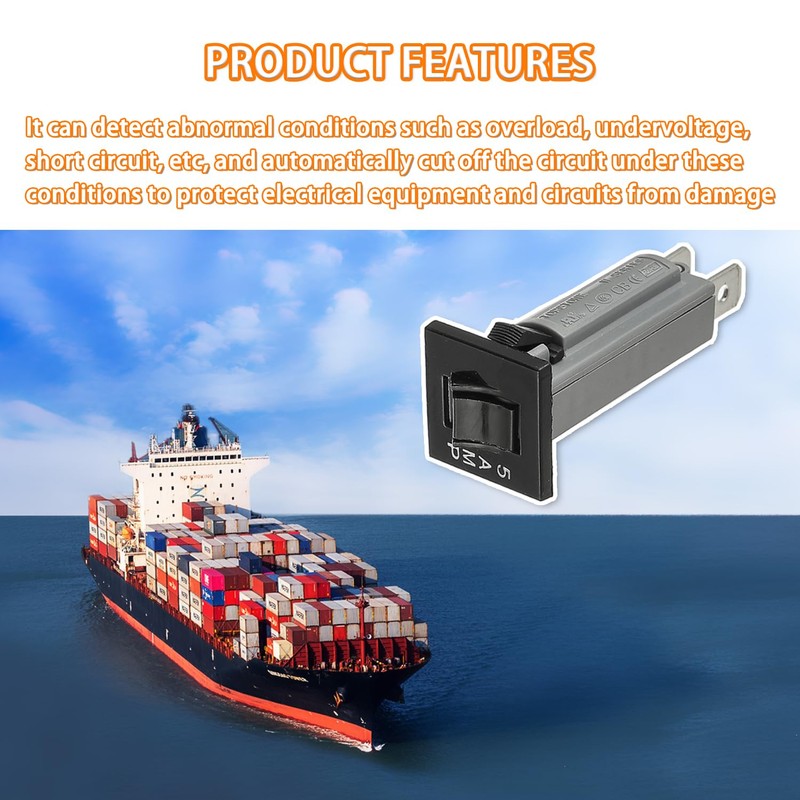 HUAREW W28-XQ1A-5 Thermal Circuit Breaker Fuse, 5 Amp 125/250VAC 50/60Hz