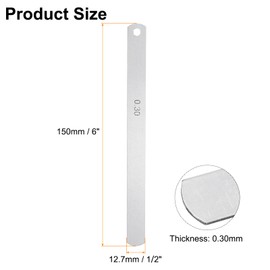 QUARKZMAN 8 Blades Metric Steel Feeler Gauge, 0.3mm Thickness Filling Gauge, Offset Valves, Guitar Gauge Measuring Tool, for Gap Width Measurement Thickness Measurement
