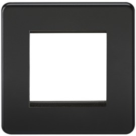 Knightsbridge SF2GMB Screwless 2G Modular Faceplate, 230 V, Matt Black