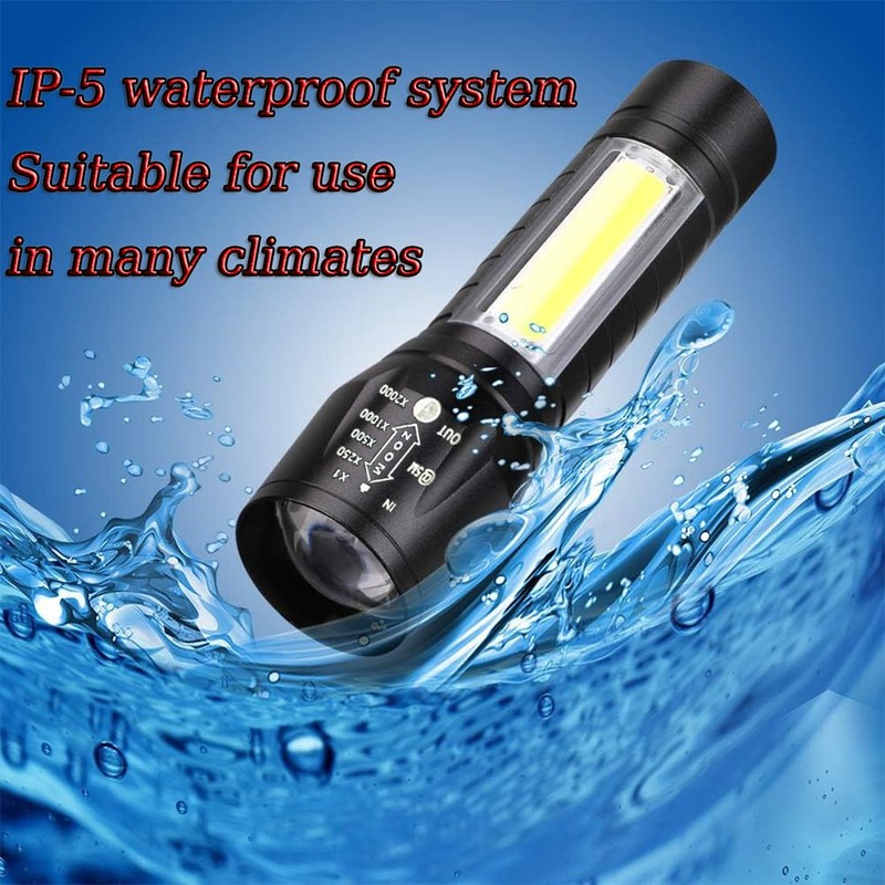 CLEZGO Rechargeable Flashlights High Llumens LED-Mini USB Rechargeable Flashlight for