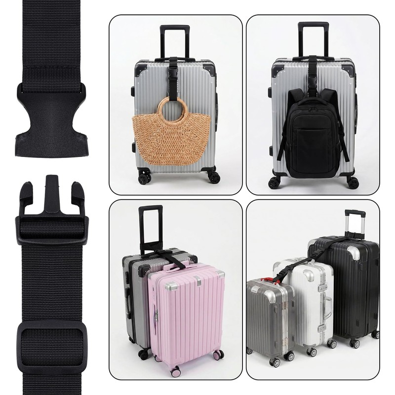 2 Pack Luggage Straps for Suitcases Adjustable Belt Luggage Connector