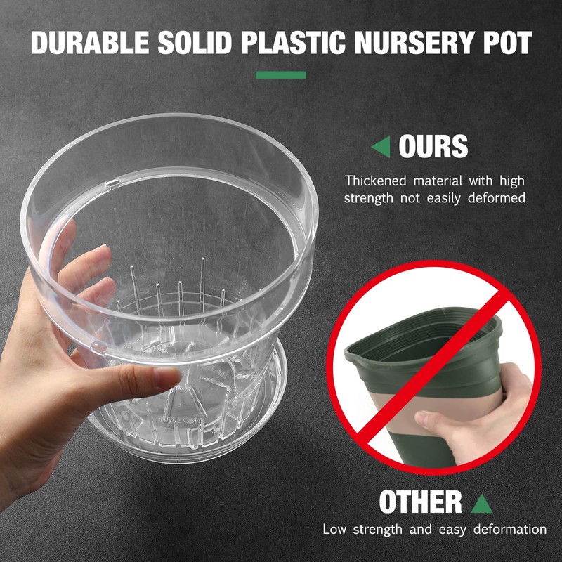 SUADEN 4.3 Inch Clear Acrylic Planter Pot with Tray,Orchid Pot