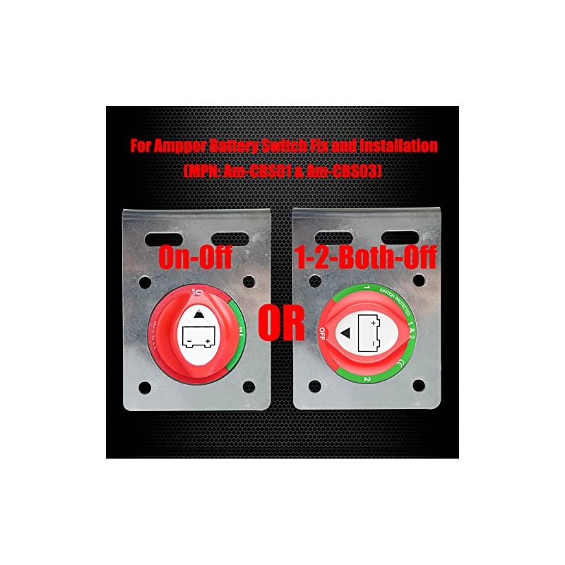 Ampper Battery Switch Mounting Panel, Stainless Steel Mounting Panel Plate