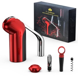 F-Elephant Wine Bottle Opener, Manual Vertical Lever Corkscrew Wine Opener with Foil Cutter, Extra Spiral, Wine Stopper and Pourer for Waiter, Bartender and Home Use