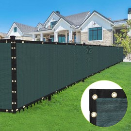 ZenStyle 6ft x 50ft Privacy Screen Fence Heavy Duty Mesh Fence Cover with Brass Grommets 150GSM for Wall Garden Yard Backyard Patio, Blackish Green