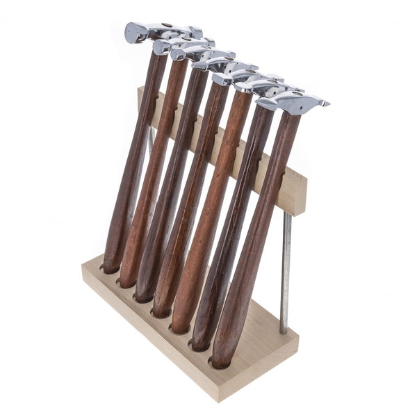 Universal Hobby Specialty Double Sided Texturing Hammer Set with Wooden Display Stand Jewelry Making Tools, 7pc