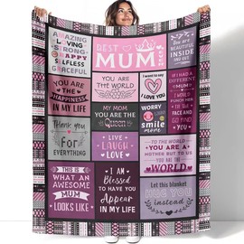 YISUMEI Mum Birthday Gifts,Presents for Mum,Birthday Gifts for Mum from Daughter/Son,Best Mum Gifts for Christmas/Valentine's Day/Mothers Day,Mum blanket 150X130CM