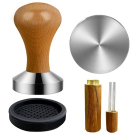 WwuHua Espresso Accessory Set, 22 Pieces Tamper Set, Comprehensive Barista Accessories Includes 51 mm Tamper, Tamper Mat, Mixing Spoon, Frothing Jug, Mixing Spoon, Latte Art Pen and Decorative
