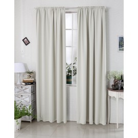 Laneetal c08855 Blackout Curtain with Ruffle Tape, Opaque Thermal Curtain for Bedrooms Light-Tight - Pack of 1