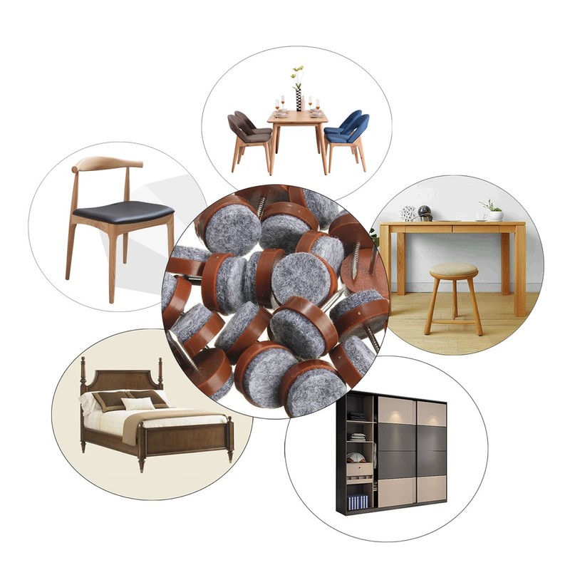 40pcs Round Heavy Duty Nail-on Felt Pad for Furniture Chair