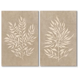 SIGNWIN Canvas Print Wall Art Floral and Leaf Modern Art Minimalist Neutral Decor for Living Room, Bedroom, Office - 16"x24" x 2
