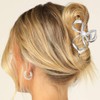 Zoestar Haarklammer mit Schleife, goldfarben, Metall, Perlen-Haarspange, rutschfest, stilvolles Haar-Accessoire