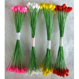 300 Stamen Pollen Flower Craft Artificial Scrapbook Floral Round Wire Stem Card
