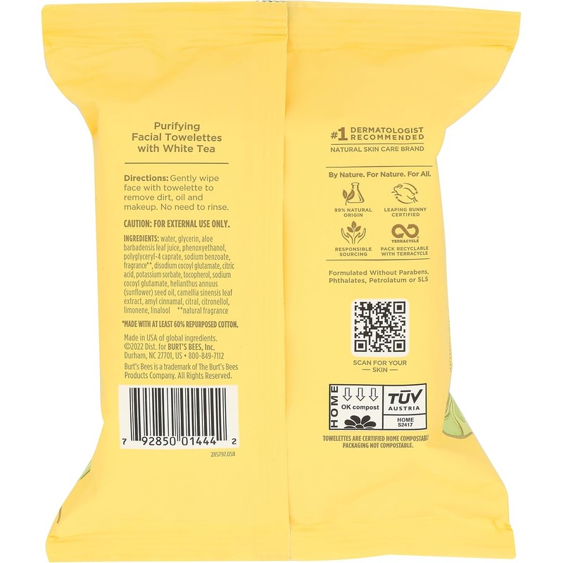 Facial Cleansing Towelettes - White Tea Extract