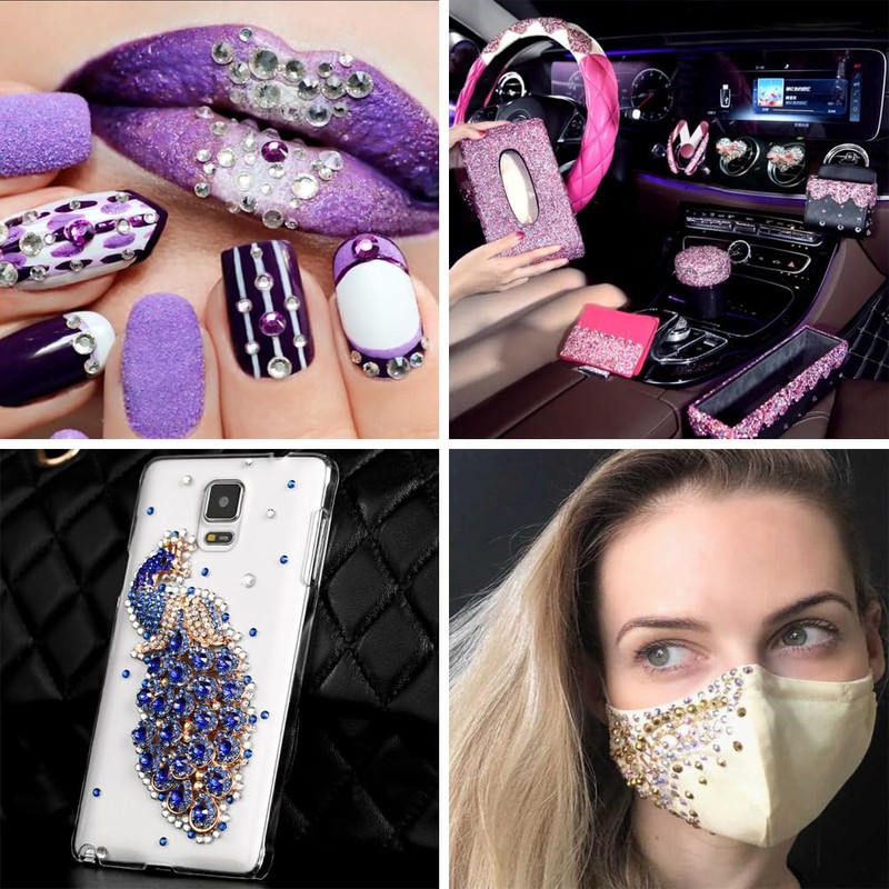 6000 Pieces Rhinestones for Nails, BetterJonny Heat Fix Rhinestones for