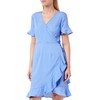 ONLY Women’s Wrap Dress, Blue Bonnet/Aop: Confetti Dot, 32