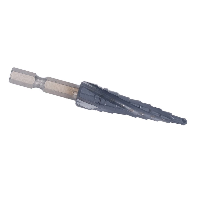 Spiral Grooved Step Drill Bit 4mm to 12mm Step 1/4in