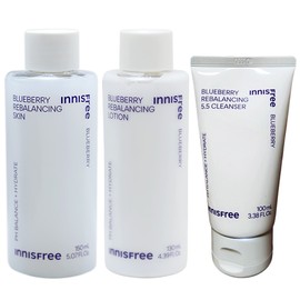 Innisfree Blueberry Rebalancing 3 types (skin + lotion + cleanser 100ml) / 이니스프리 블루베리 리밸런싱 3종(스킨+로션+클렌저100ml)