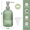 14Oz Green Soap Dispenser Bathroom, Clear Glass Hand Soap Dispensers