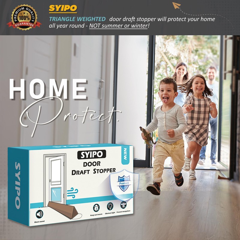 SYIPO Triangle Door Draft Stopper，35.4" New Weighted Under Door Draft