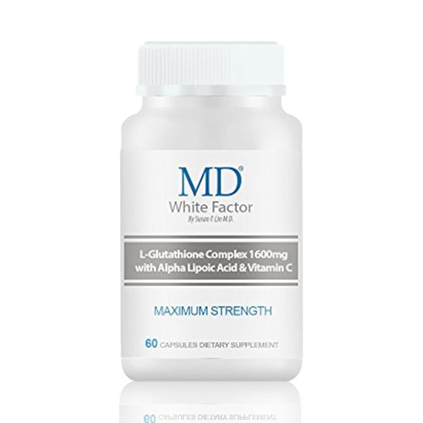 MD White Factor - Glutathione Supplement with Effective Antioxidants, Vitamin C & Lipoic Acid | (60 Capsules)