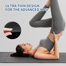 PROIRON Travel Yoga Mat Foldable 2mm Folding Exercise Mat Non Slip Yoga Matt for Women Gym Home, Pilates, Workout, Fitness, Stretching, Gymnastics, Lightweight Thin Small Portable Excercise Mat