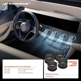 A-Premium 4PCS Dashboard Air AC Heater Vent Compatible with Ford F-250 F-350 Super Duty 2011-2016, F-350 F350 2011-2016, Black