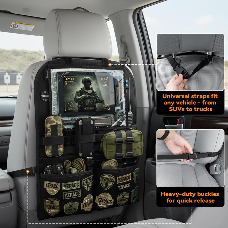 Yzpacc Universal Tactical Patch Display Board Hook & Loop Panel