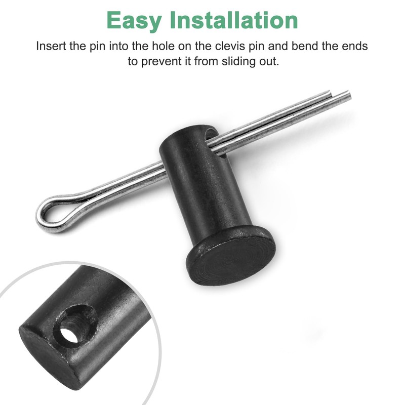 M METERXITY 4-Pack Single Hole Clevis Pins, M10x20mm Carbon Steel