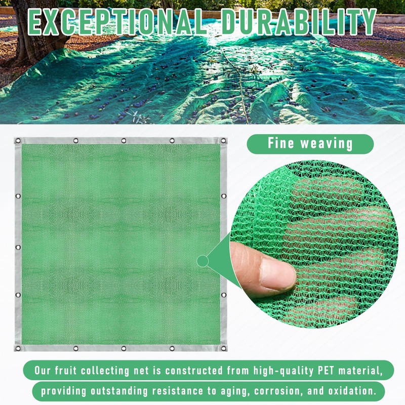 Fruit Collector Harvesting Net - 26.2 x13.1 ft Green Agricultural