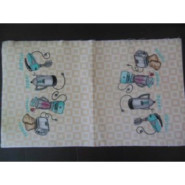 3 gift bag panels, "NIFTY FIFTIES", cotton blend, 18.5"x11", NEW