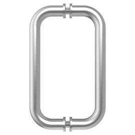 CRL 8" Brushed Stainless (BM Series) Tubular Back-to-Back Pull Handle with Metal Washers