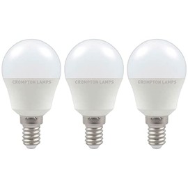 Crompton Lamps LED Golfball 5W E14 Dimmable Warm White Opal (3 Pack)