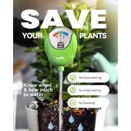 RAINPOINT Soil Moisture Meter for Plants - Accurate Plant Water Meter for Houseplants and Outdoor Plants,Gardening,Farming,No Batteries Needed(Green)