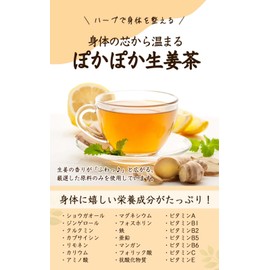 Natural Feast Ginger Tea, Rooibos Tea, Caffeine-Free, Lemongrass Tea, Tea Bags, Ginger Tea, Made in Japan (60 Packs)