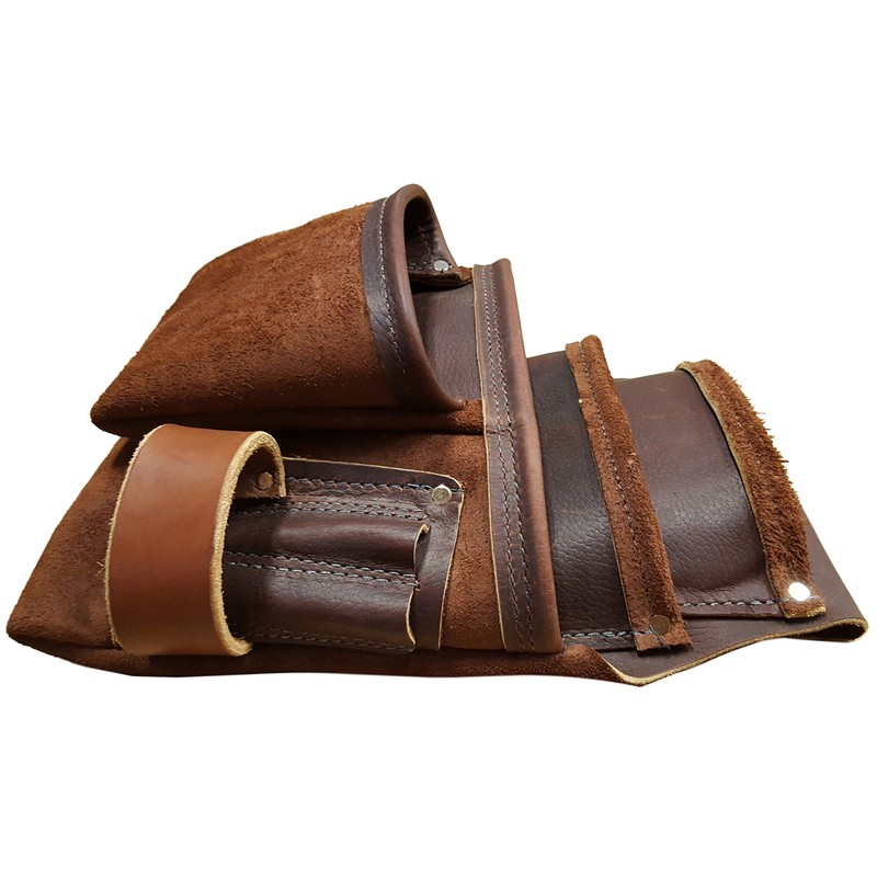 Heavy Duty Tool Pouch - All Leather - Reinforced Seams