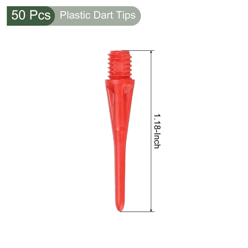 YOKIVE 50 Pcs Plastic Dart Tips, Game 2BA Thread Soft