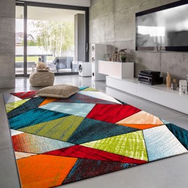 Paco Home Colorful Area Rug with Geometric Shapes in Multicolor, Size: 5'3" x 7'7"