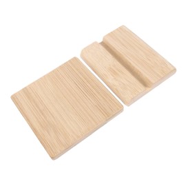 Operitacx 3 Sets Blank Bamboo Board Office Name Plate Organizer Payment Code Board Note Tag Board Store Label Holder Tabletop Sign Holder Collection Code Card Board Name Board Khaki